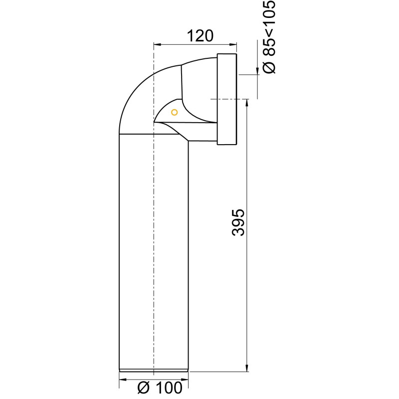 Pipe WC coudée mâle longue Ø 100 mm – Vidage Facile