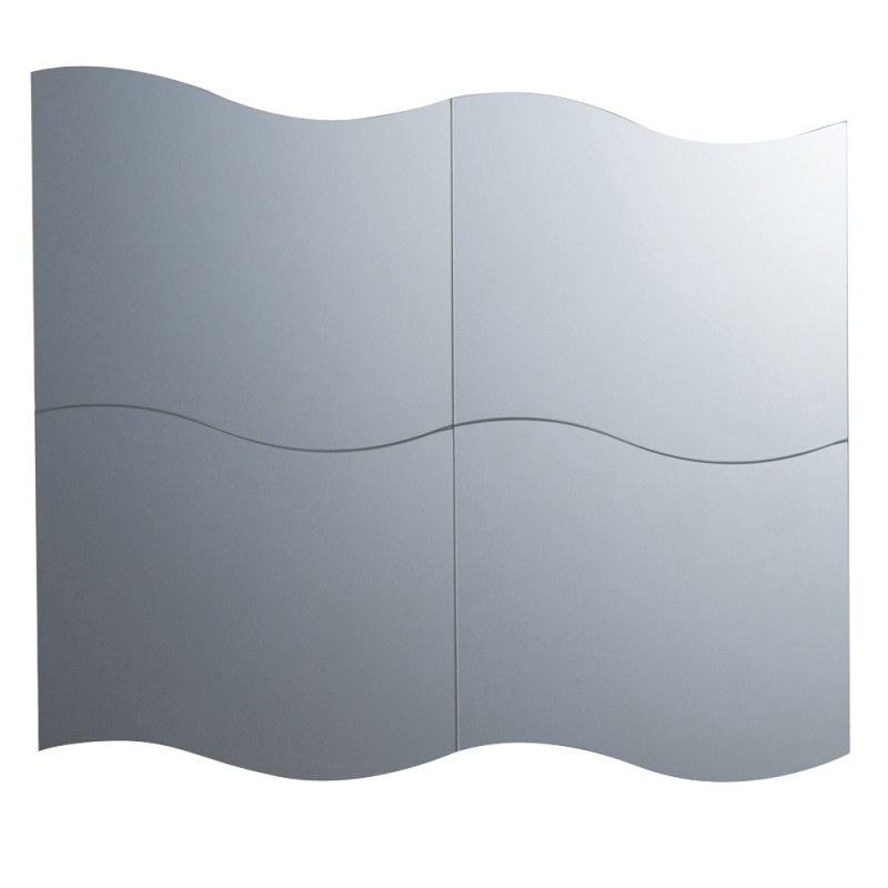 Miroir wave avec bords polis 30 x 30 cm 4 pièces LAFINESS