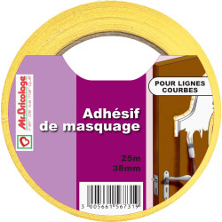 Ruban de masquage ligne courbe crème 38 mm x 25 m