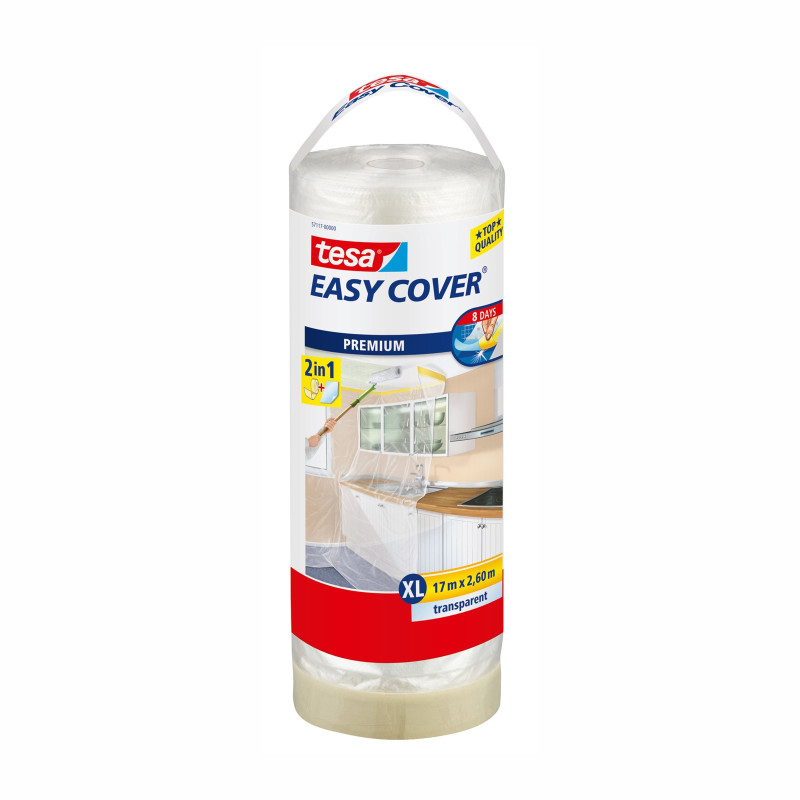 Bâche de protection Easy Cover avec film premium et ruban de masquage 2,6 x 17 m TESA