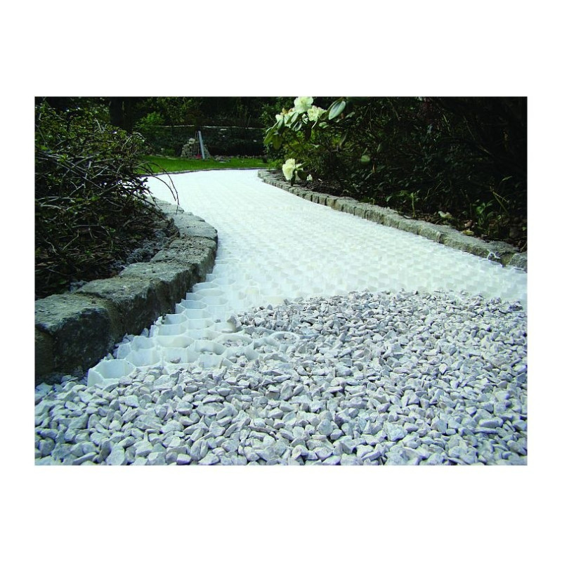 Plaque de stabilisation pour gravier Nidagravel blanc – sol ferme | COECK Plaque de stabilisation pour gravier Nidagravel blanc – sol ferme | COECK