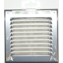 Grille en alu à auvents avec moustiquaire 150 x 150 mm