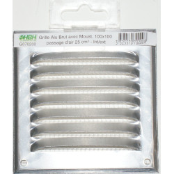Grille en alu avec moustiquaire grise 100 x 100 mm