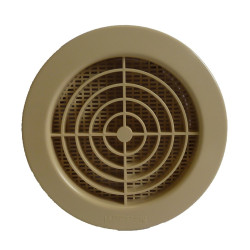 Grille avec moustiquaire ronde beige Ø 100 mm