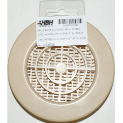 Grille avec moustiquaire ronde beige Ø 80 mm