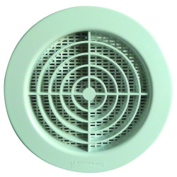 Grille avec moustiquaire ronde blanche Ø 125 mm