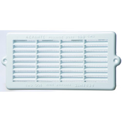 Grille en PVC avec moustiquaire rectangulaire blanche 205 x 121 mm