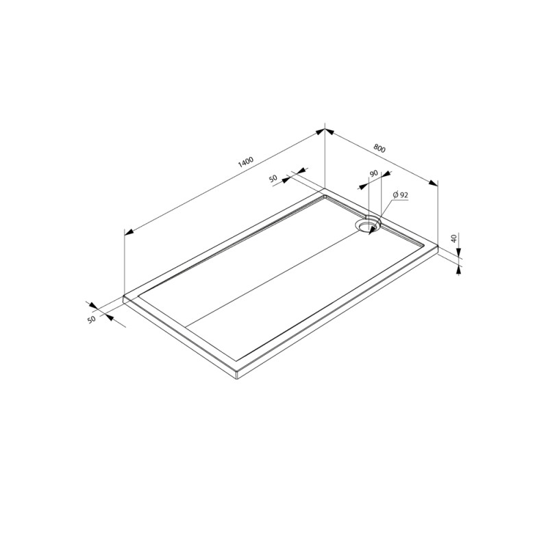 Receveur de douche Slim blanc rectangle 80 x 140 cm ALLIBERT Receveur de douche Slim blanc rectangle 80 x 140 cm ALLIBERT