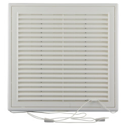 Grille estampée en PVC réglable avec moustiquaire blanche 187 x 187 mm RENSON