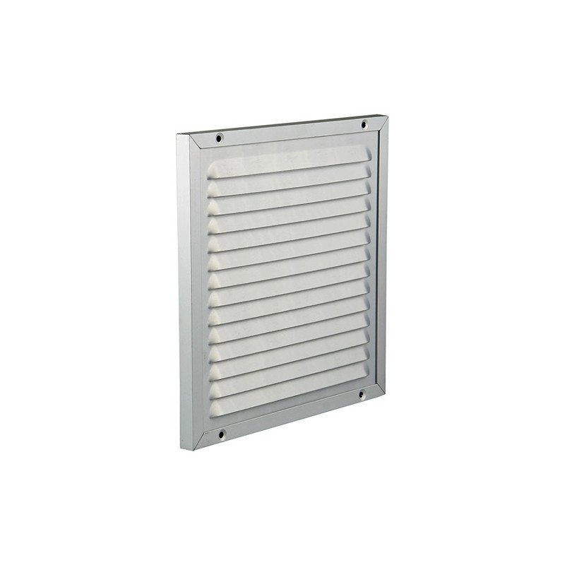 Grille estampée avec cadre et moustiquaire grise 200 x 200 mm RENSON