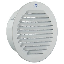 Grille Ronde Ø115mm avec Moustiquaire – Ventilation Blanche | RENSON
