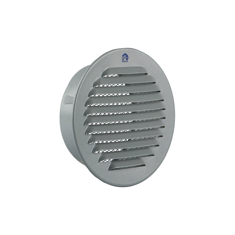 Grille estampée ronde avec moustiquaire grise Ø 115 mm RENSON