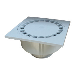 Siphon de cour PVC gris 25x25cm Ø100-110mm – Évacuation Efficace | SCALA