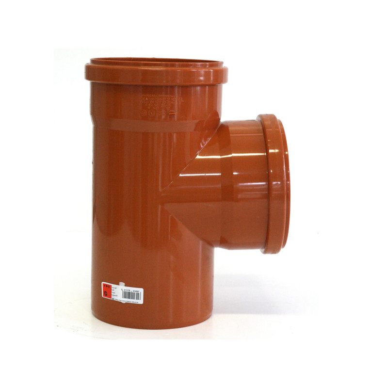 Té pour égout 87° PVC orange avec joint Ø 125 mm