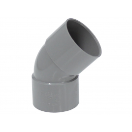 Coude en PVC pour sanitaire gris F/F 45° Ø 50 mm