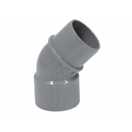 Coude en PVC pour sanitaire gris M/F 45° Ø 32 mm