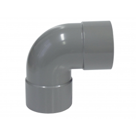 Coude en PVC pour sanitaire gris F/F 87° Ø 90 mm
