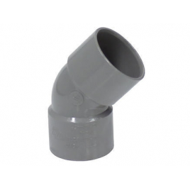 Coude en PVC pour sanitaire gris F/F 45° Ø 80 mm