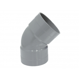 Coude en PVC pour sanitaire gris F/F 45° Ø 90 mm
