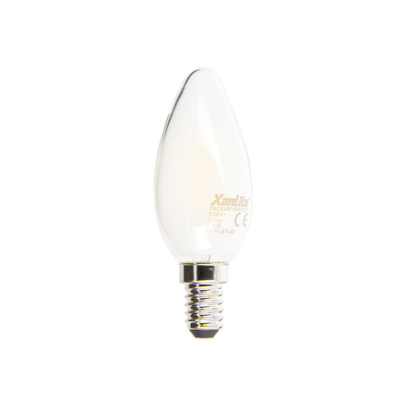 Ampoule flamme opaque LED E14 blanc chaud 806 lm 6,5 W 2 pièces XANLITE Ampoule flamme opaque LED E14 blanc chaud 806 lm 6,5 W 2 pièces XANLITE