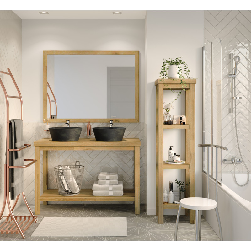 Meuble sous-plan Prisca acacia naturel 120 cm ALLIBERT