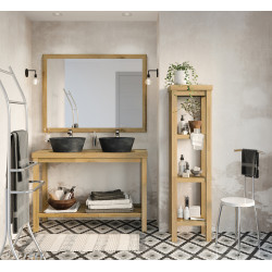 Meuble sous-plan Prisca acacia naturel 120 cm ALLIBERT