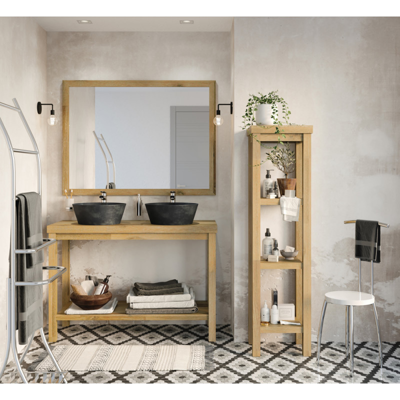 Meuble sous-plan Prisca acacia naturel 120 cm ALLIBERT