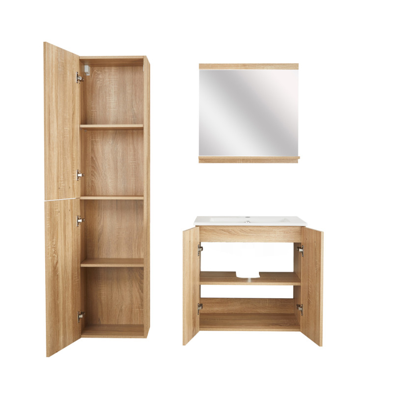 Ensemble de salle de bain Alban acacia naturel 60 cm ALLIBERT