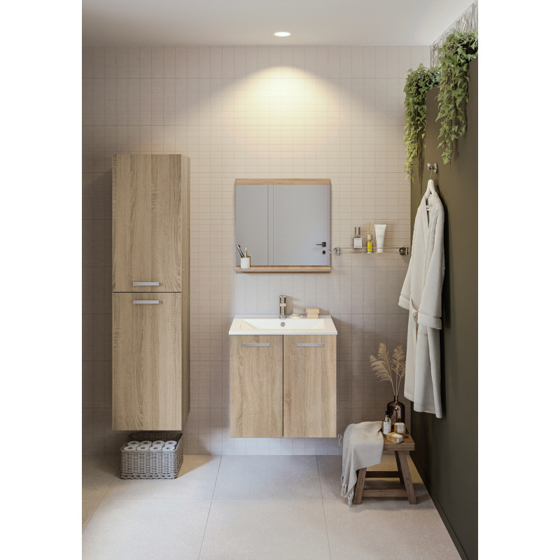 Ensemble de salle de bain Alban acacia naturel 60 cm ALLIBERT