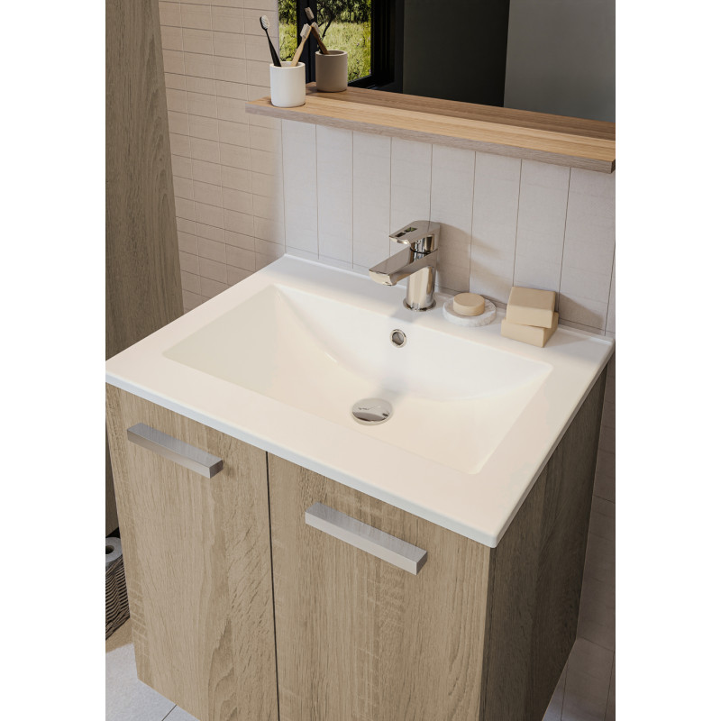 Ensemble de salle de bain Alban acacia naturel 60 cm ALLIBERT