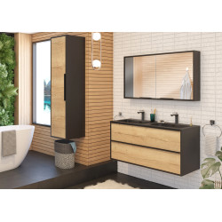 Meuble sous-plan Border chêne Halifax naturel et noir 120 cm ALLIBERT