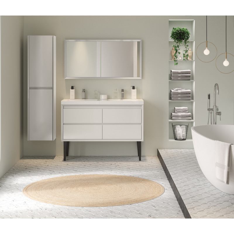 Meuble sous-plan Delta blanc 120 cm ALLIBERT