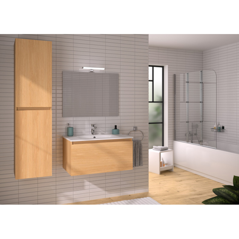Ensemble de salle de bain Single chêne atlas 80 cm ALLIBERT