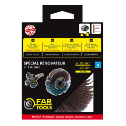 Brosse à lanières abrasives pour rénovateur Ø 12 x 2 cm FAR TOOLS