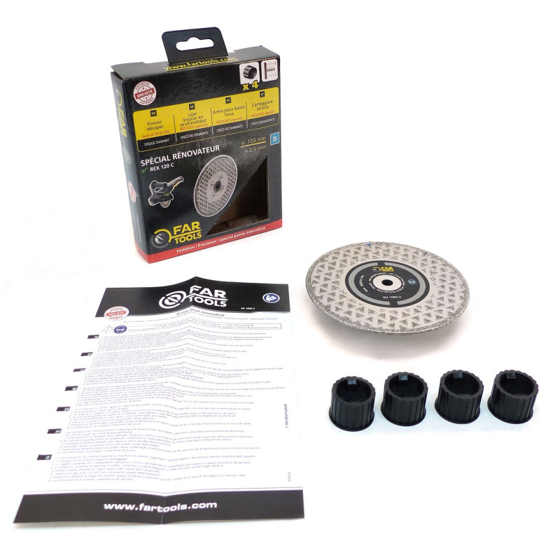 Disque diamant multi-matériaux pour rénovateur Ø 120 mm FAR TOOLS Disque diamant multi-matériaux pour rénovateur Ø 120 mm FAR TOOLS