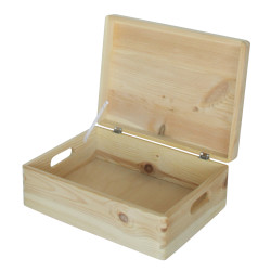 Caisse de rangement en bois avec couvercle 15 x 40 x 30 cm PRACTO HOME