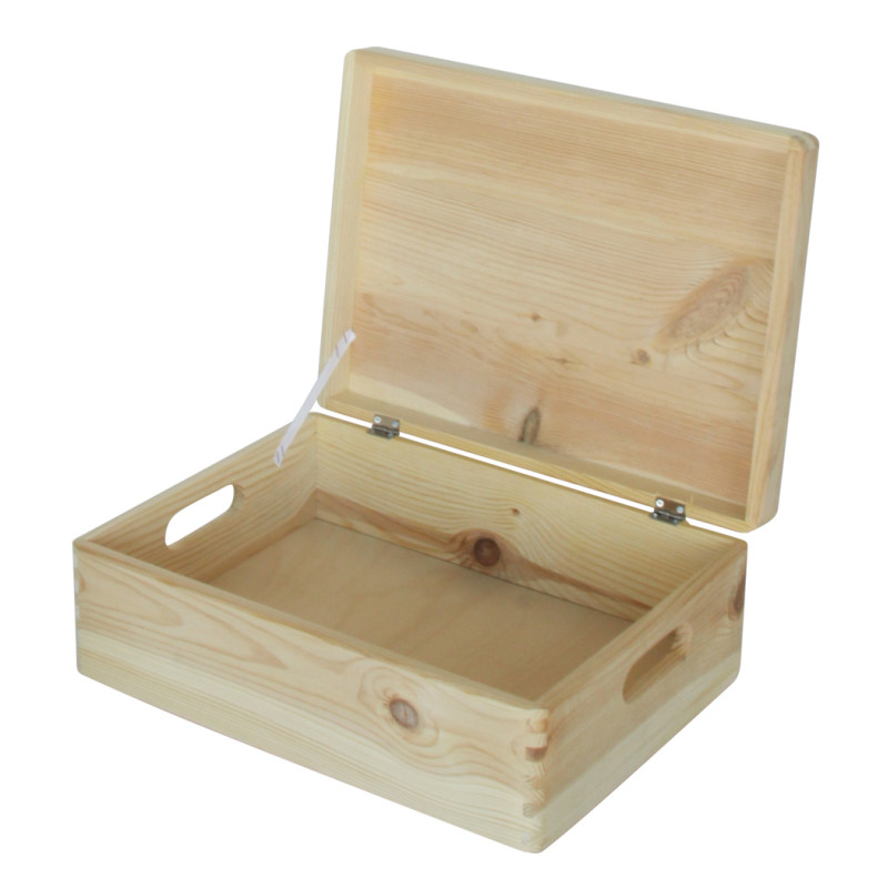 Caisse de rangement en bois avec couvercle 15 x 40 x 30 cm PRACTO HOME