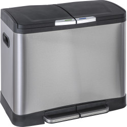 Poubelle de tri acier inoxydable mate 2 x 30 L PRACTO HOME