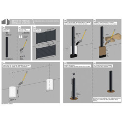 Poteau à sceller 250 x 15 x 15 cm anthracite