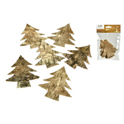 Sapin en écorce de bois 7 x 6 cm 6 pièces