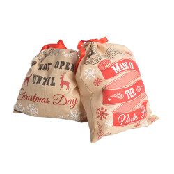 Sac cadeau tissu message 70x50cm – Idéal Noël