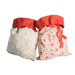 Sac cadeau en tissu à motif flocon 70 x 50 cm – Idéal pour Noël