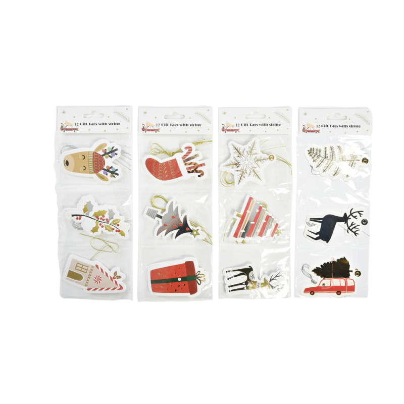 Set d'étiquettes porte-nom 12 pièces – Décoration Noël


