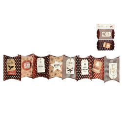 Pochette cadeau en carton 15 x 12 x 5 cm – Lot de 2, idéale pour Noël