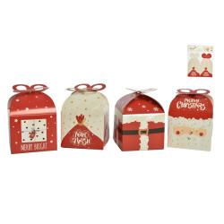 Boîte cadeau carton 9,5x8x9,5cm – Lot de 2 – Noël