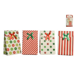 Pochette cadeau en carton avec nœud, lot de 2 – Idéal pour Noël