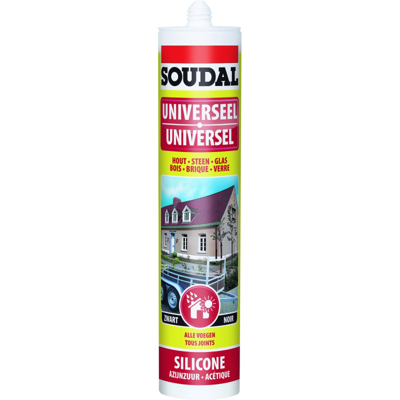 Silicone universel noir 0,3 L SOUDAL