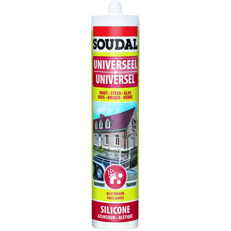 Silicone universel transparent 0,3 L SOUDAL