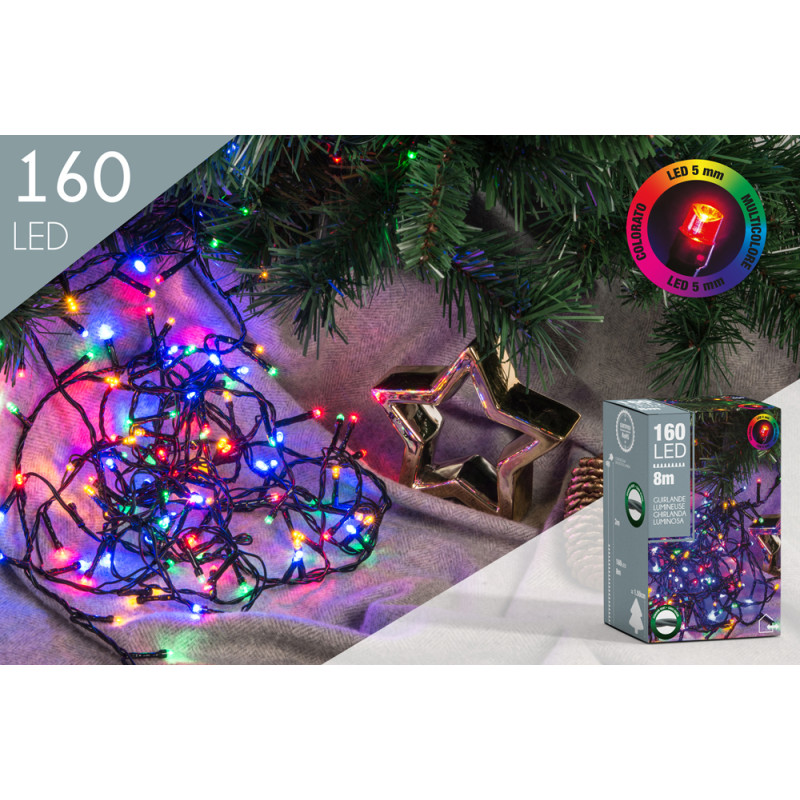 Guirlande extérieure 160 LED – Éclairage Multicolore 8m