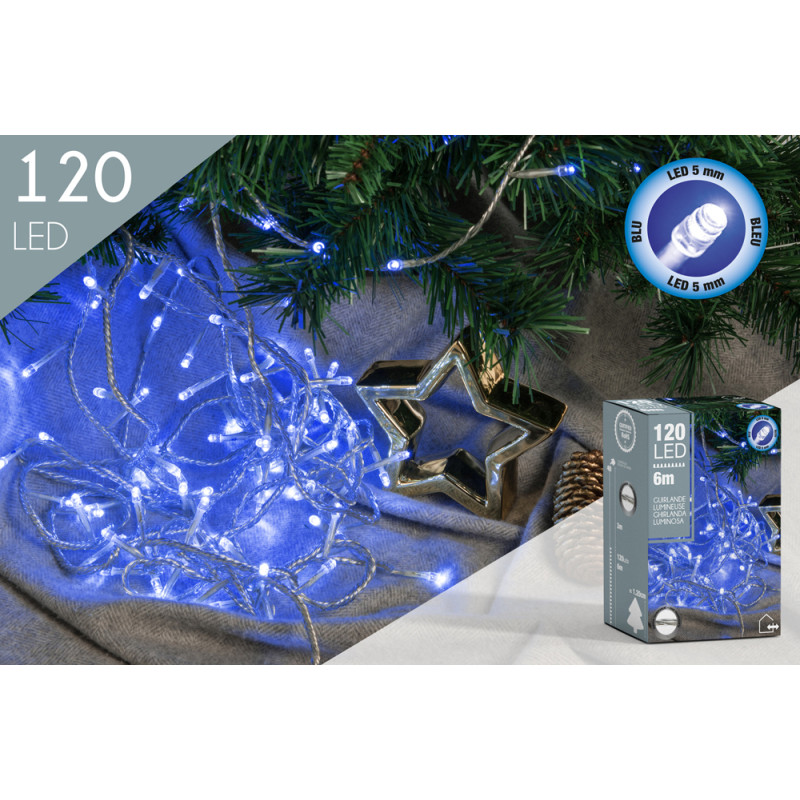 Guirlande LED Extérieure Bleue 120 Lumières – Ambiance Festive